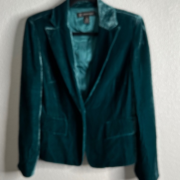 Inc Elegant Teal Velvet Women's Blazer - Picture 1 of 6